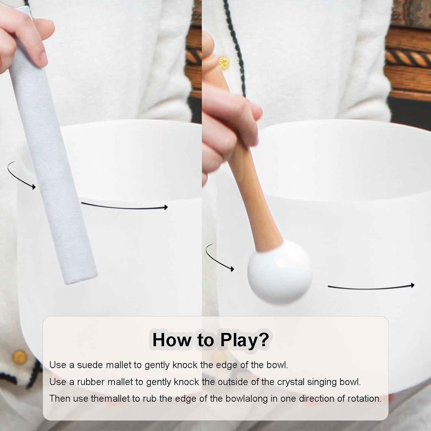 KVKA Kristall-Klangschalen Set, 6-12 inch 432Hz Weiß Frosted Quarz Chakra Sound Healing Klangschalen für Meditation Yoga Entspannung Stressabbau mit Tragetasche