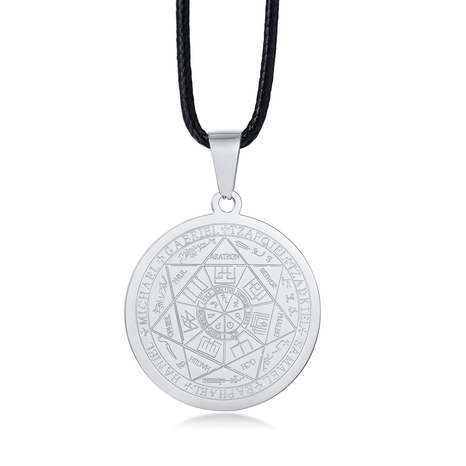 XUANPAI Siegel der Sieben Erzengel Ketten Choker Statement Halskette Talisman Anhänger Amulett Schmuck für Männer