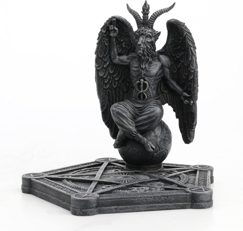 Veronese Design 4 1/2 Inch Baphomet Pentagram Incense Stick Burner Resin Sculpture