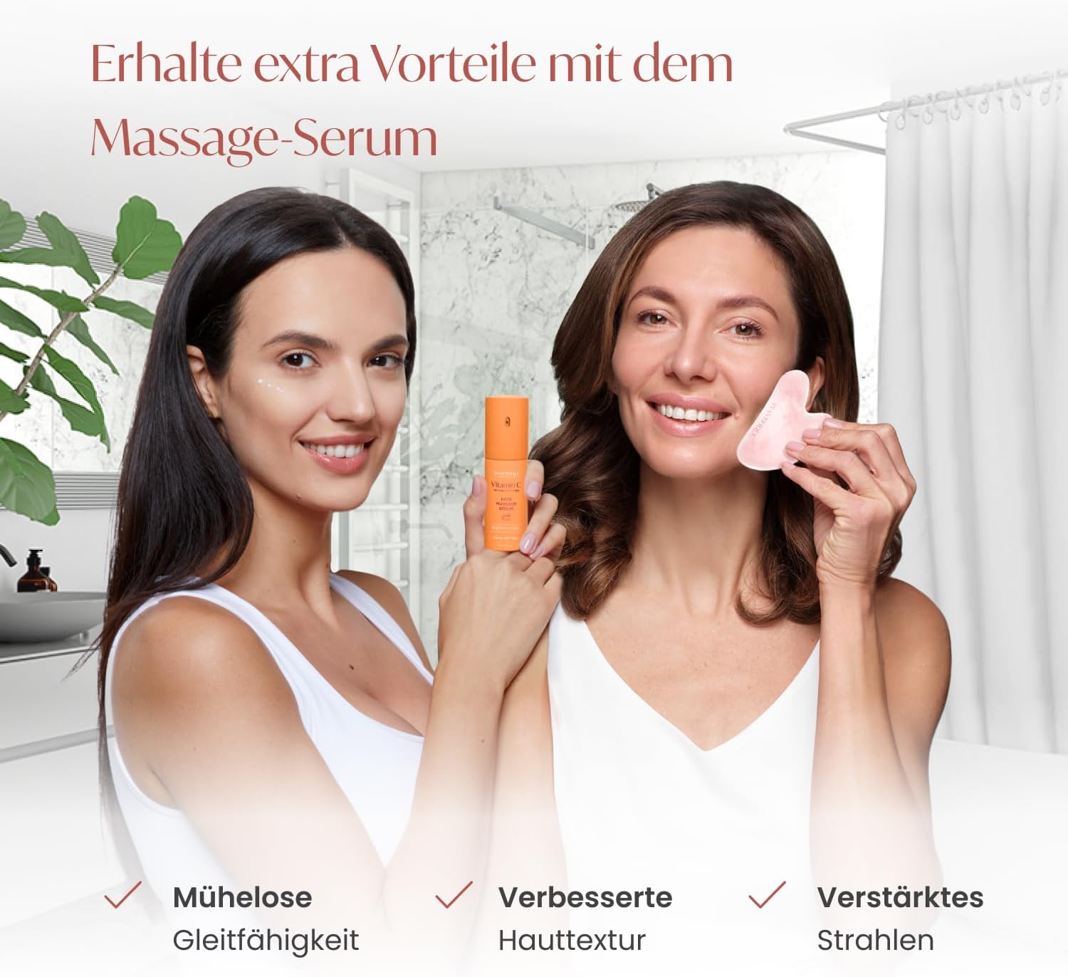Plantifique Gua Sha Stone – Natural Rose Quartz Massage Roller – Gua Sha Made of Rose Quartz – Face Massage for Eye Swelling Skin Tightening of Face – Gua Sha Stone Original – Face Massager