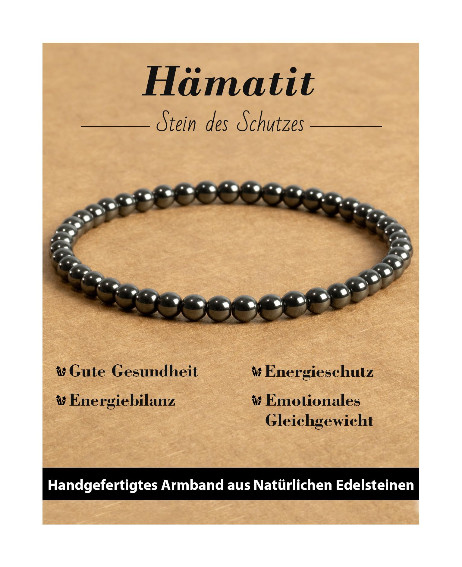 4 mm Stretch Bracelet Made of Real Natural Stone Beads, Healing Stone Bracelet, Yoga Bracelet for Women, Men, Lucky Bracelet, Friendship Bracelet, Replacement Beads Included