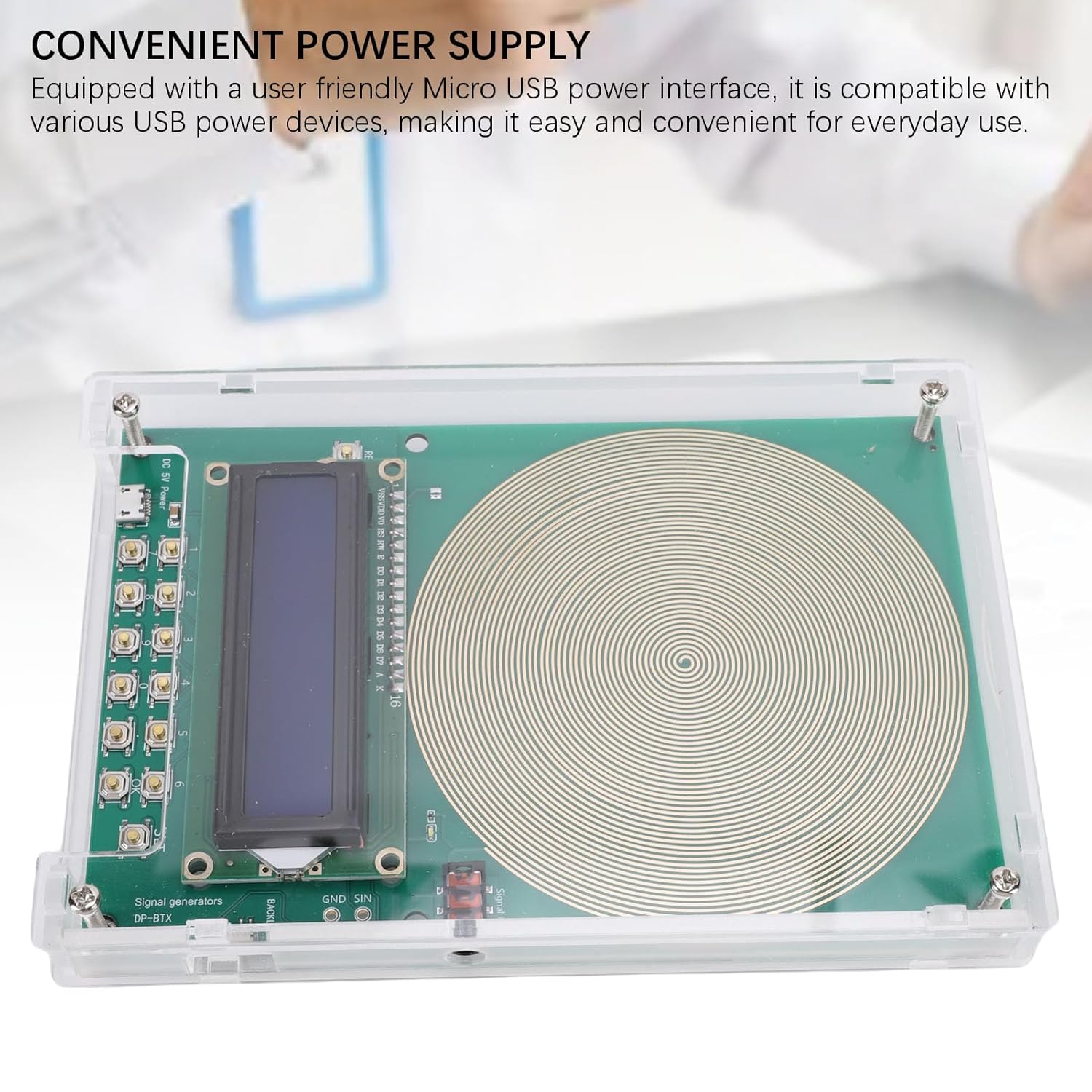 Adjustable Frequency Generator, for Healing from 0.1 Hz to 30,000 Hz, 7.83 Hz Resonance Generator, USB C Powered Sine Wave Signal Generator