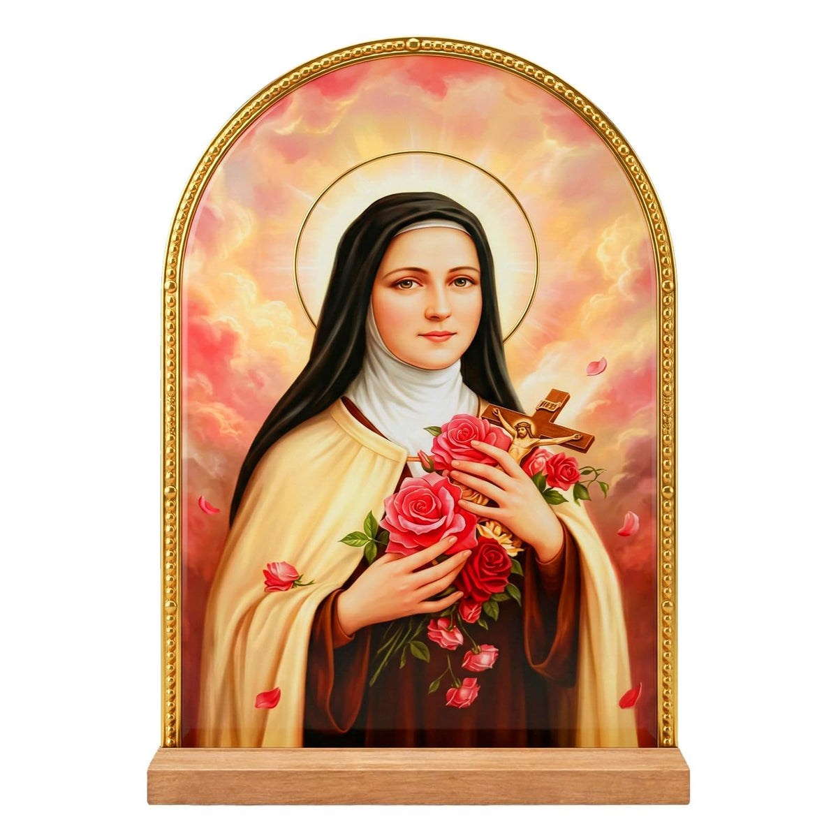 TALPGOD Jesus Stand Catholic Ornament Statue – Sacred Heart of Jesus Statue Acrylic Tabletop Décor for Home Altar & Desk, Christian Gifts for Women & Men