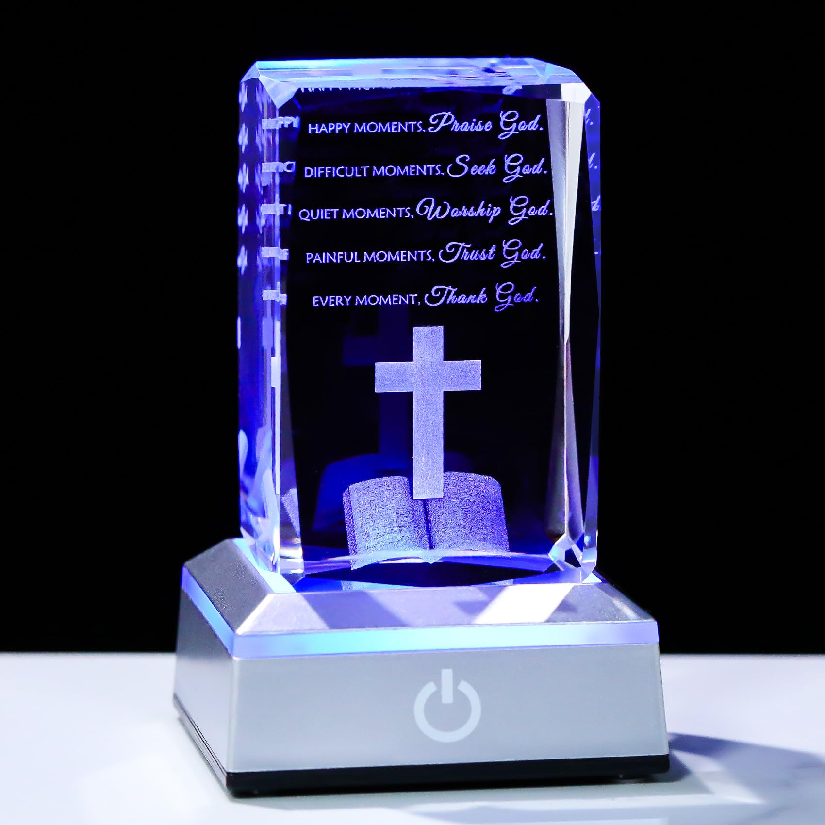 Movdyka 3D Crystal Jesus Figurine Religious Gifts for Women Men Christian