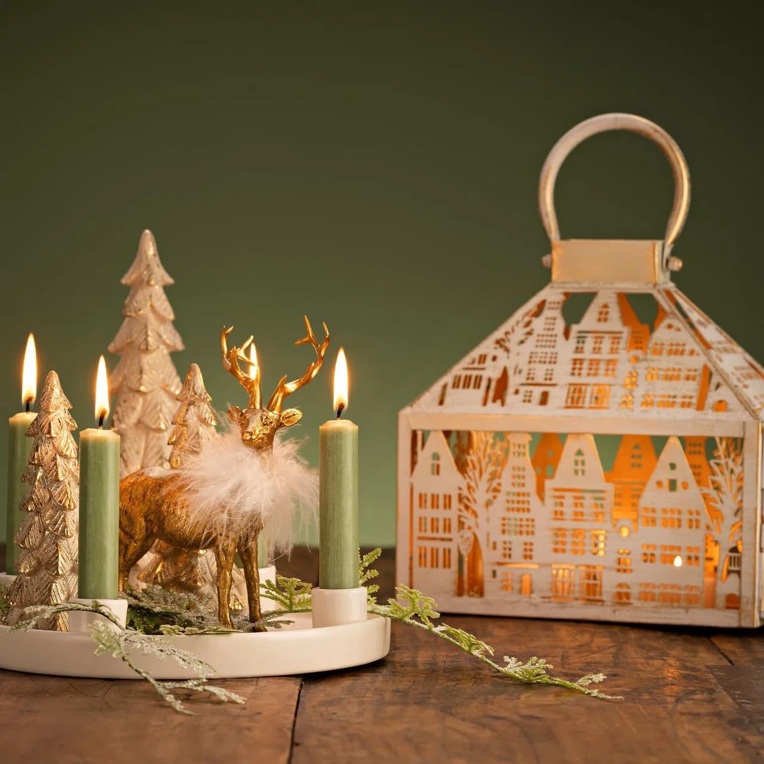 10 Spitzkerzen durchgefärbt (180x22mm) | RAL Stabkerzen mit 8h+ Brenndauer | Ohne Tropfen & Rußen | Tafelkerzen für Leuchter | Made in Germany (Natur)