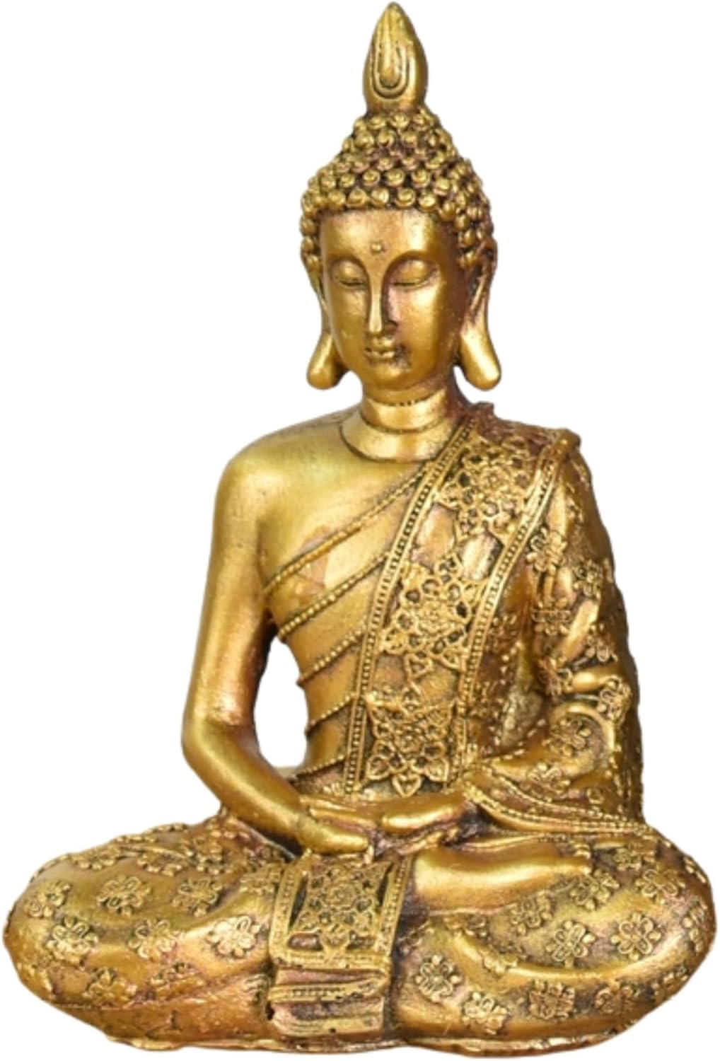 Zen'Light - Buddha-Kopf-Figur Sanci - Dekoration für Zen, Meditation und Feng-Shui - Geschenk für entspannende und spirituelle Atmosphäre - Buddha-Statue - Höhe: 18 cm - Farbe: Gold