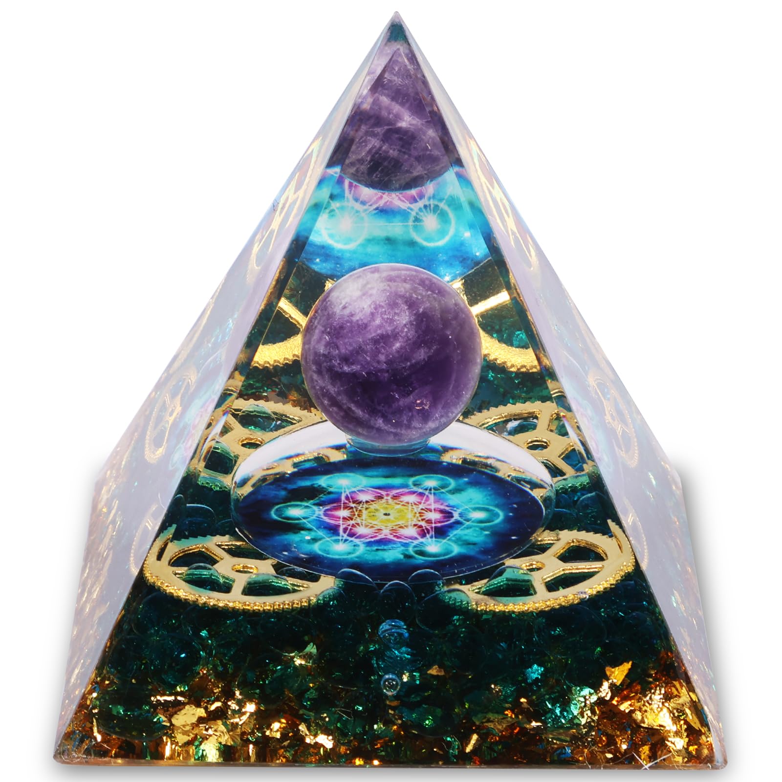 IXTIX Orgonit Pyramide Reiki Healing Natürliche Kristall, Heilkristalle für Wahrsagungsmeditation Yoga Gleichgewicht 6 * 6CM, Glückssteine für 12 Sternzeichen (Citrin)