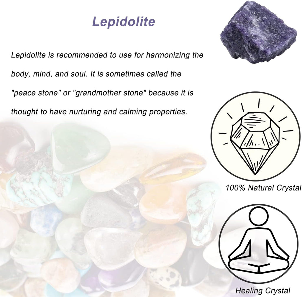 Lepidolite Raw Crystals, Large 1.25-2.0 Inch Healing Crystals, Natural Raw Stones, Crystal for Drumming, Cabbing, Fountain Rocks, Decoration, Polishing, Wire Wrapping, Wicca and Reiki