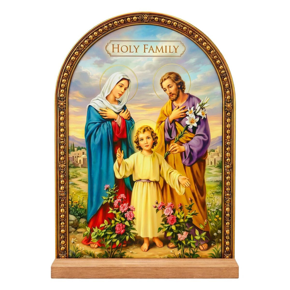 TALPGOD Jesus Stand Catholic Ornament Statue – Sacred Heart of Jesus Statue Acrylic Tabletop Décor for Home Altar & Desk, Christian Gifts for Women & Men
