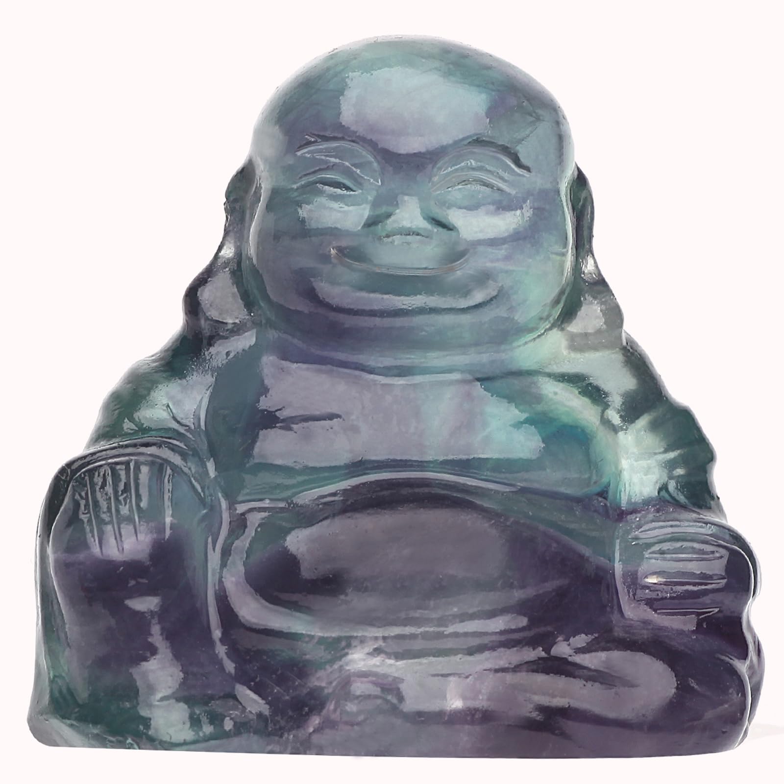 Labradorite Crystal Laughing Buddha Statue Meditation Decor Spiritual Art Piece Healing Stone Figurine Zen Altar Sculpture Feng Shui Gift Yoga Space Ornament Peaceful Home Temple Collectible