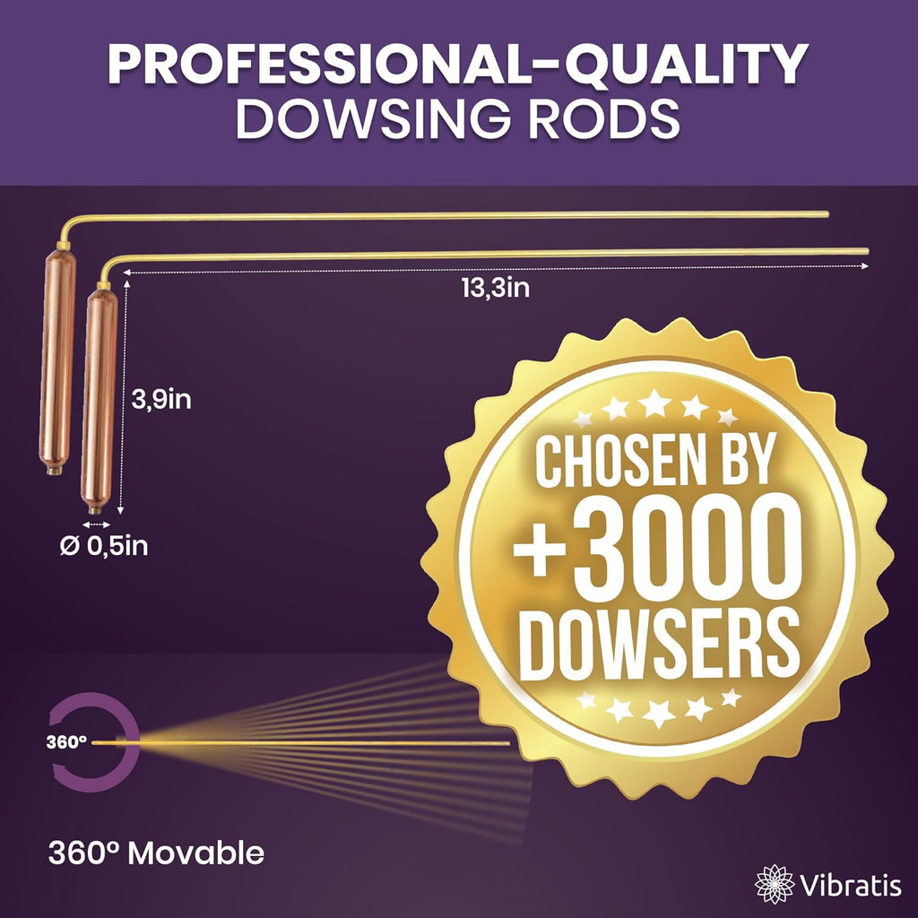 VIBRATIS Wünschelrute aus Messing und Kupfer – Hochwertige Wünschelrute für Energiearbeit und Radiästhesie