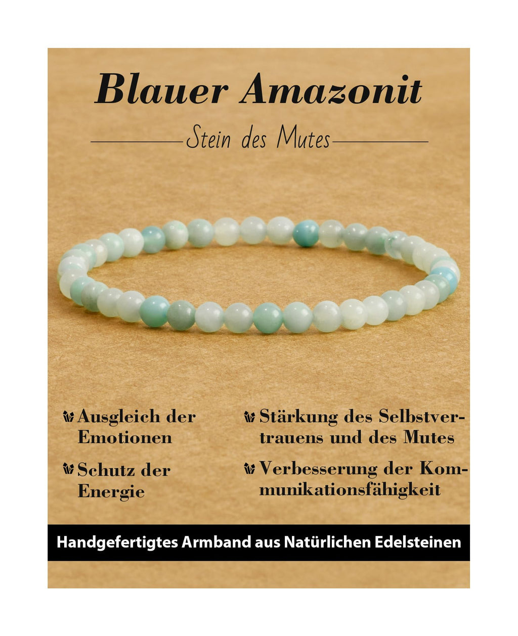 4 mm Stretch Bracelet Made of Real Natural Stone Beads, Healing Stone Bracelet, Yoga Bracelet for Women, Men, Lucky Bracelet, Friendship Bracelet, Replacement Beads Included