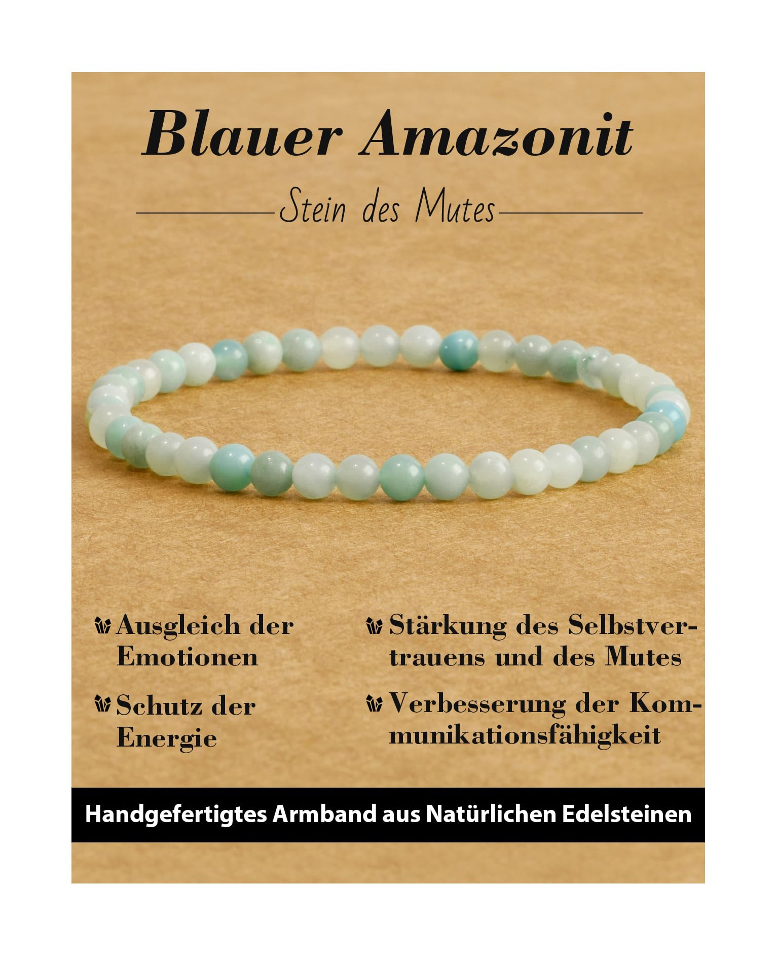 4 mm Stretch Bracelet Made of Real Natural Stone Beads, Healing Stone Bracelet, Yoga Bracelet for Women, Men, Lucky Bracelet, Friendship Bracelet, Replacement Beads Included