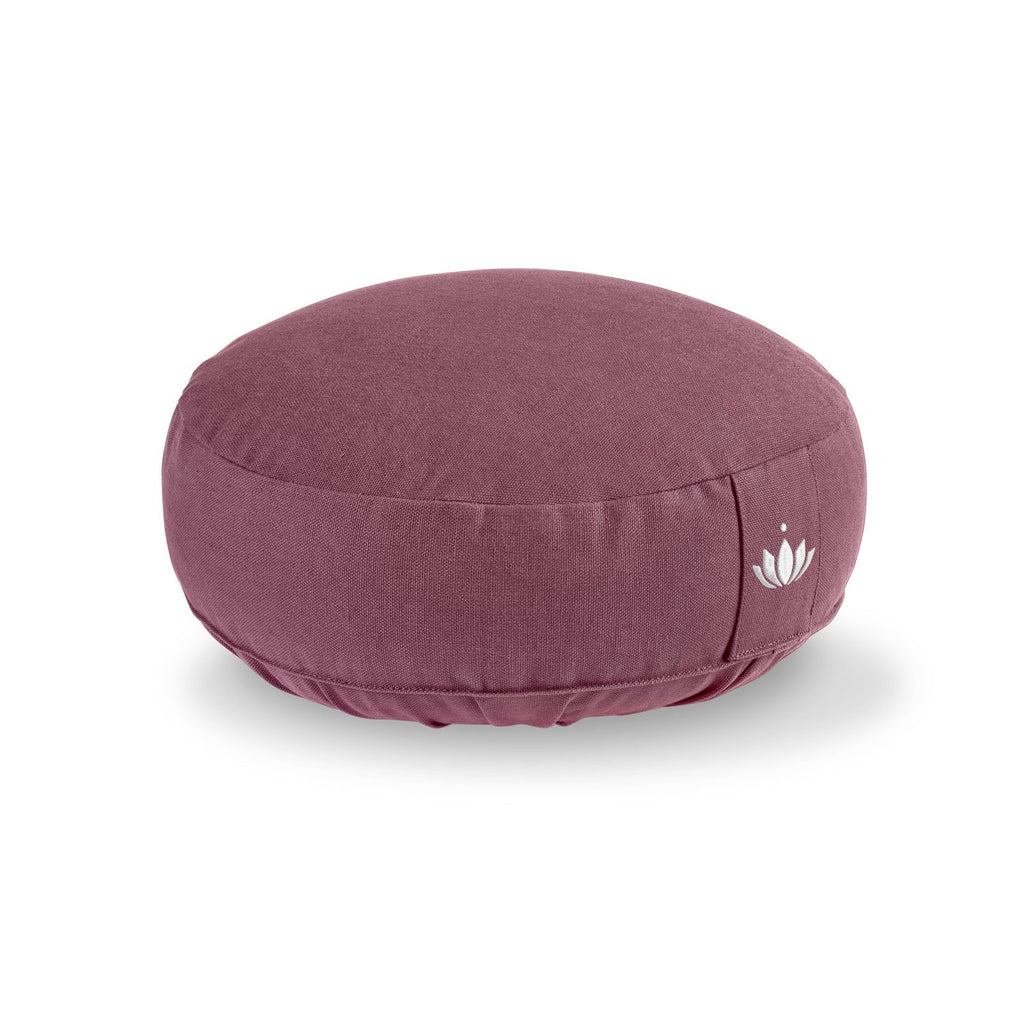 Lotuscrafts® Meditationskissen mit 10 cm Sitzhöhe, extra niedrig, Yoga Kissen mit Dinkelfüllung, Yogakissen Rund, Bodenkissen Rund, Yogakissen Meditationskissen, Bezug waschbar, GOTS Zertifiziert