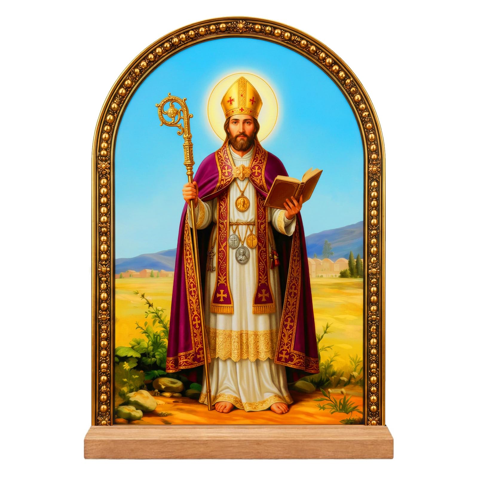 TALPGOD Jesus Stand Catholic Ornament Statue – Sacred Heart of Jesus Statue Acrylic Tabletop Décor for Home Altar & Desk, Christian Gifts for Women & Men