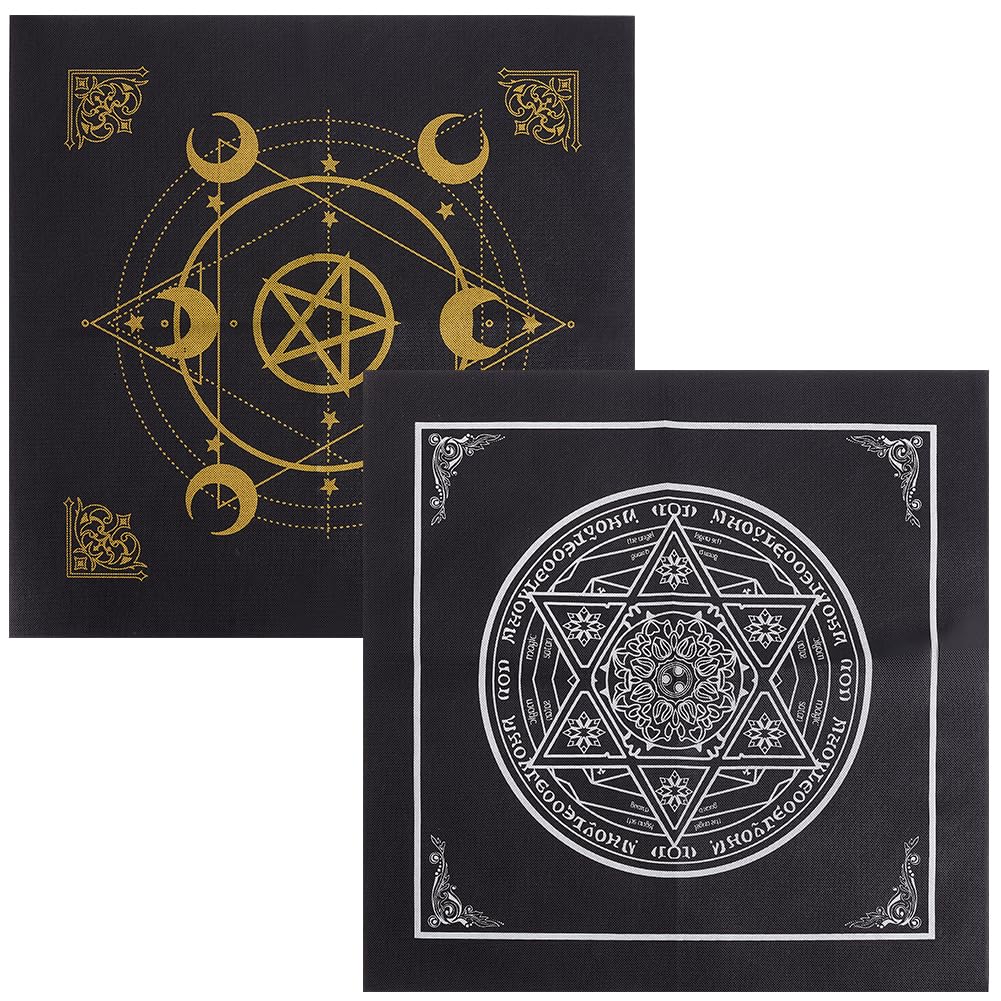 CREATCABIN Altar cloth, tarot tablecloth, gothic card bag, square tablecloth, divination, velvet with tarot bag set with drawstring, tarot card lover gift for women, Christmas, birthday