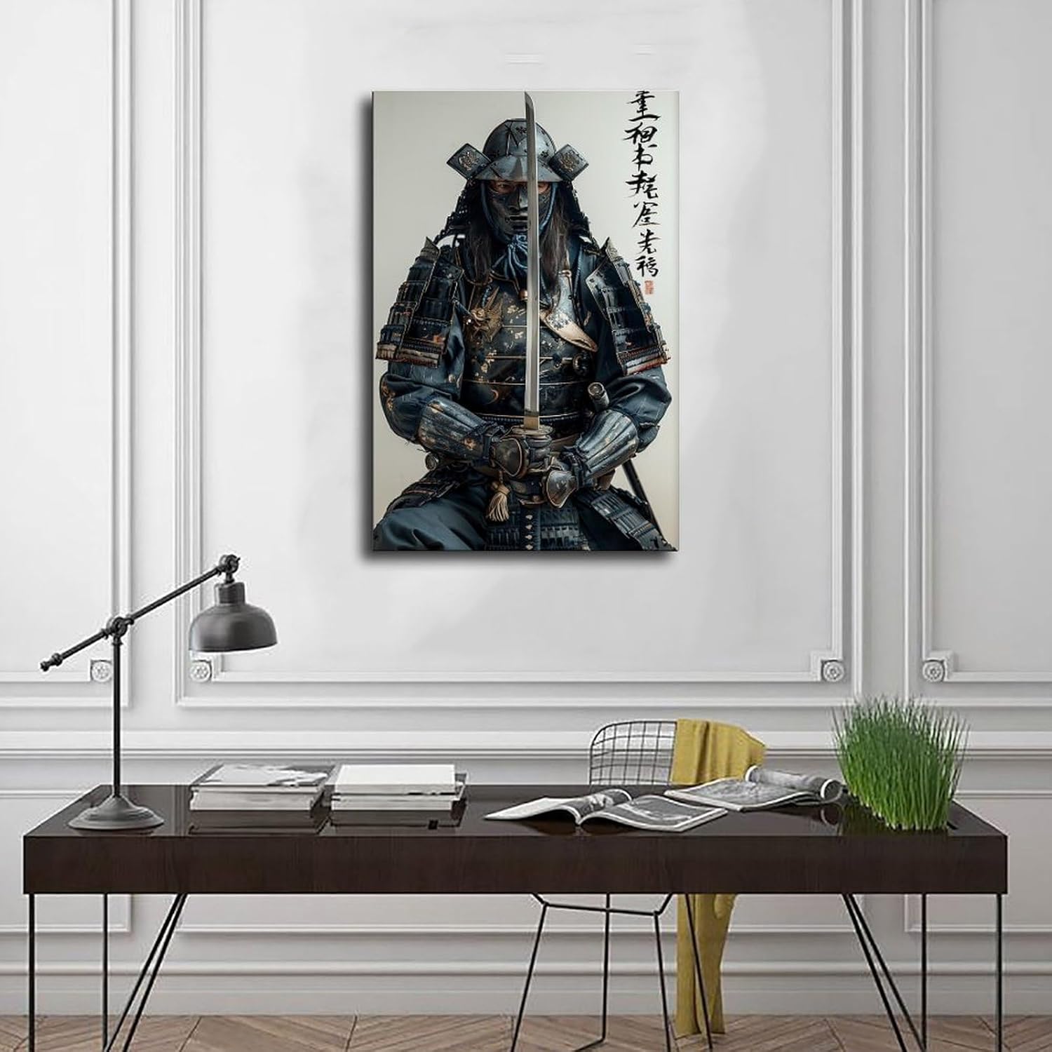 UTGN Spirituelle Kunst Samurai, Leinwand-Poster, Wandkunstdruck, Bild, Gemälde, 30 x 45 cm