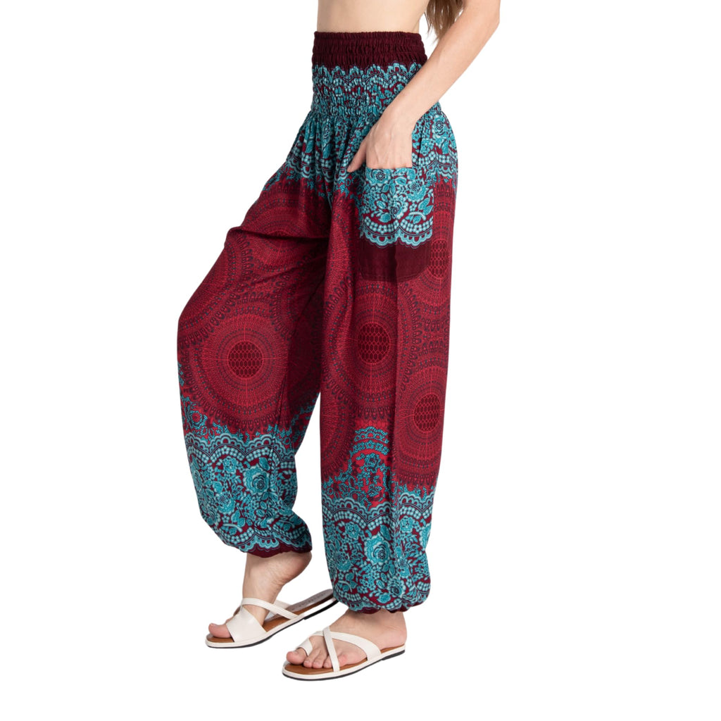 Tranquil Threads High-Waisted Boho Harem Yoga Pants for Women