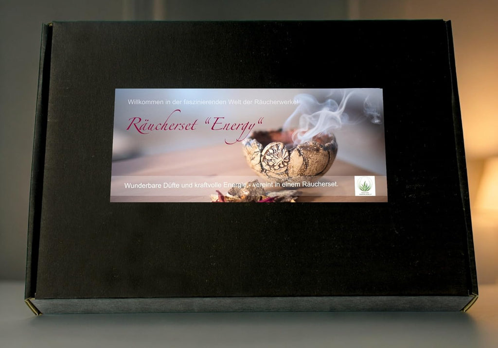 Räucherset Energy -9-teilig - Räucherwerke für eine harmonische Atmosphäre mit positiver Energie - in Geschenkverpackung