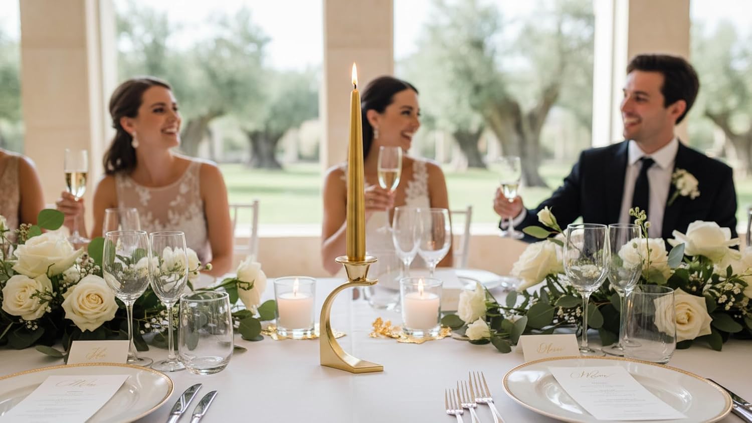 10 x Gold Tapered Candles Diameter 2.2cm Height 25cm