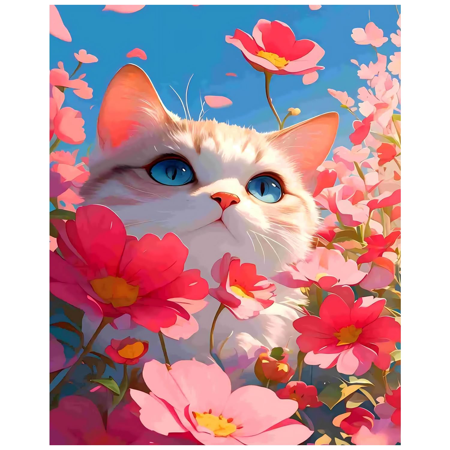 xcemhil Paint by Numbers Kit for Adults Eye, Paint by Number Eye and Lotus, Paint by Numbers Kits for Adults Beginner for Gift and Home Wall Decor 16x20 Inch