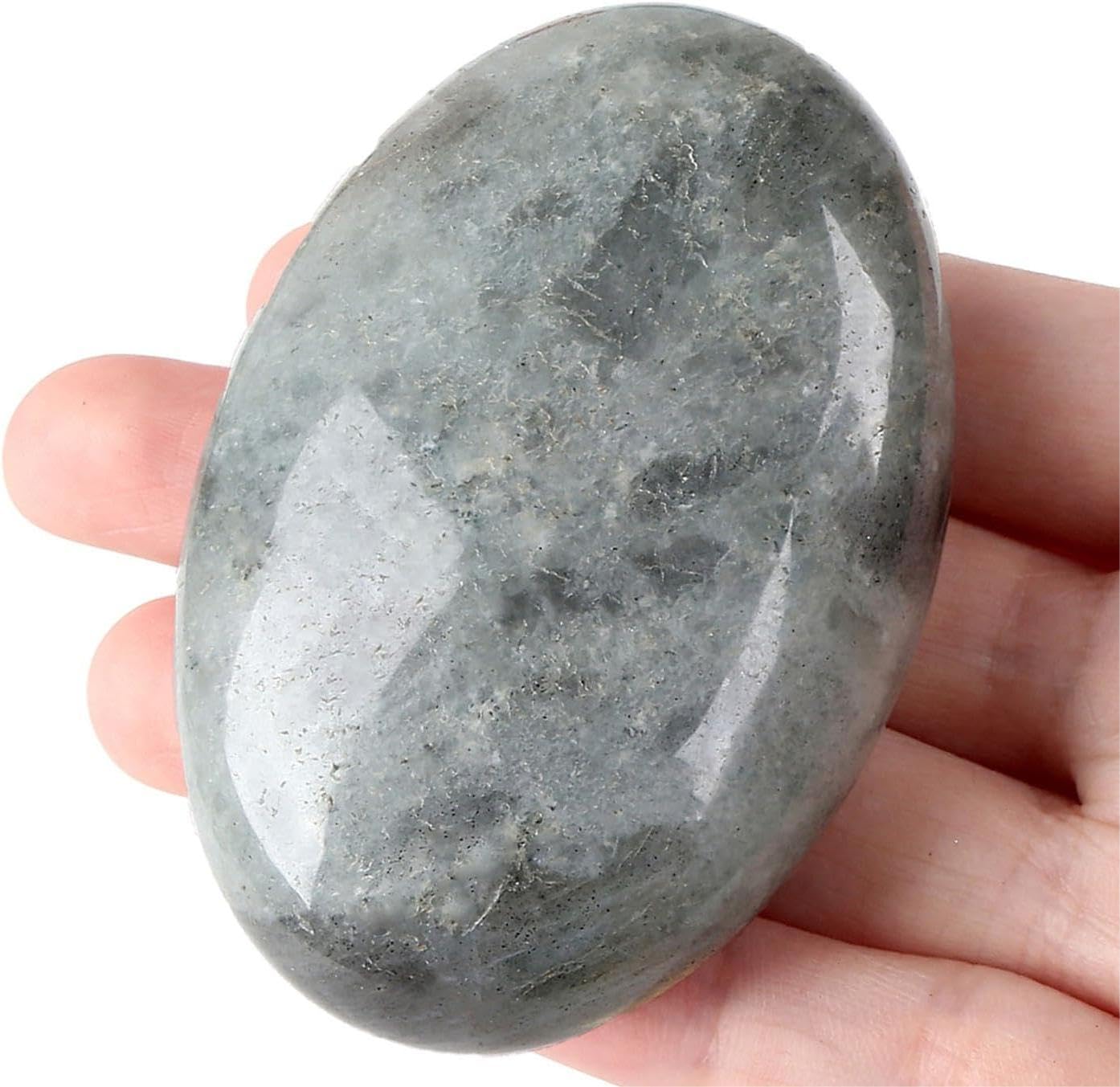 QINJIEJIE Groß Amethyst Edelsteine 2.4" Ovale Kristalle Natürliche Steine Sorgensteine Handschmeichler Stein Kristall Spirituelle Geschenke Reiki Meditation Deko 1PC