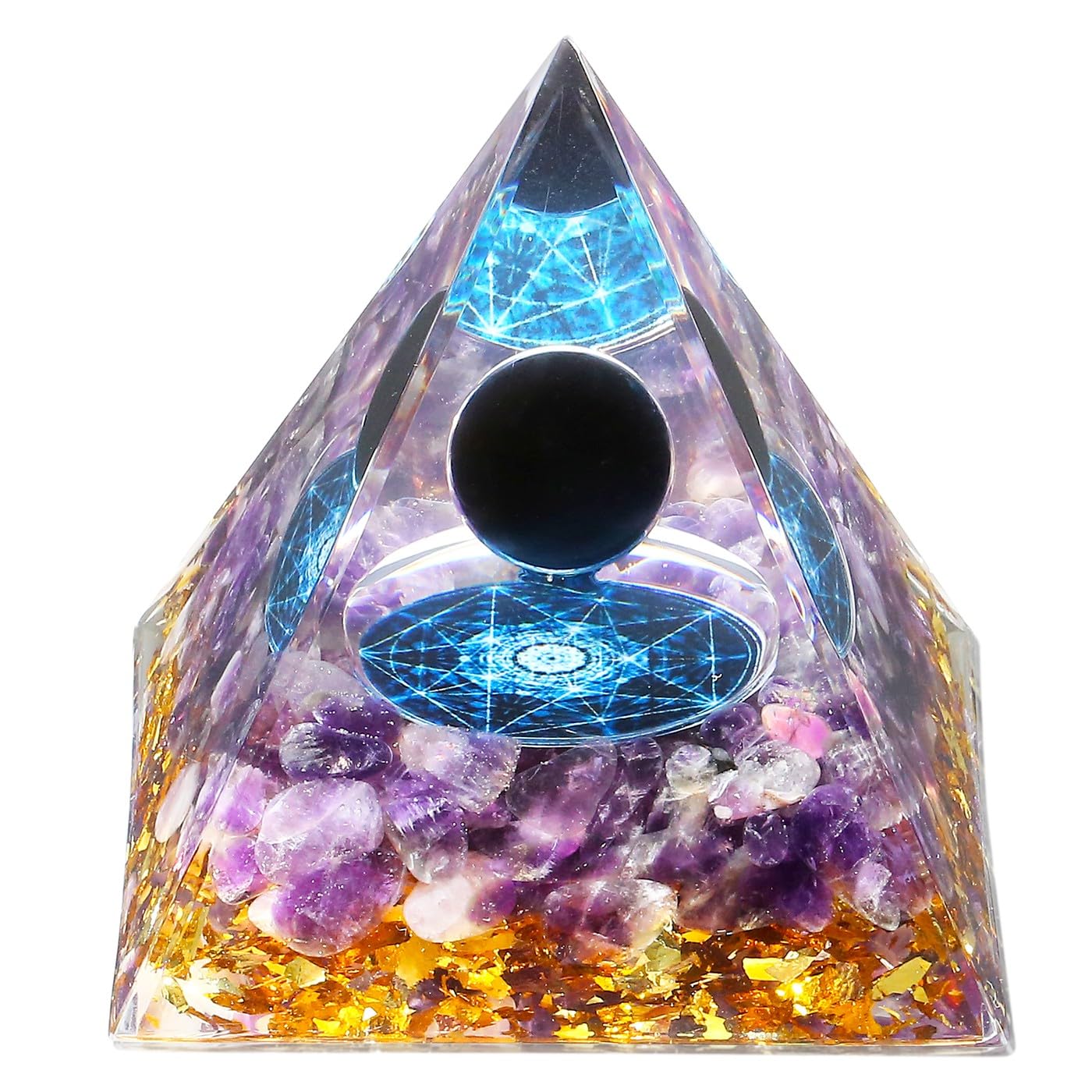 XIANNVXI 2.4" Große Pyramide Tigerauge Obsidian Stein Kristalle Edelsteine Pyramiden Natürliche Witchy Decor Energie Geschenke für Frauen Männer