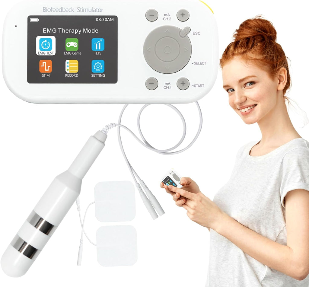 Kegel Toner Plus Biofeedback - Pelvic Floor Exercise Device for Toning and Strengthening, Incontinence - 22 Preset Stim Programs, 6 Biofeedback Games, Full Color LCD Screen, Rechargeable