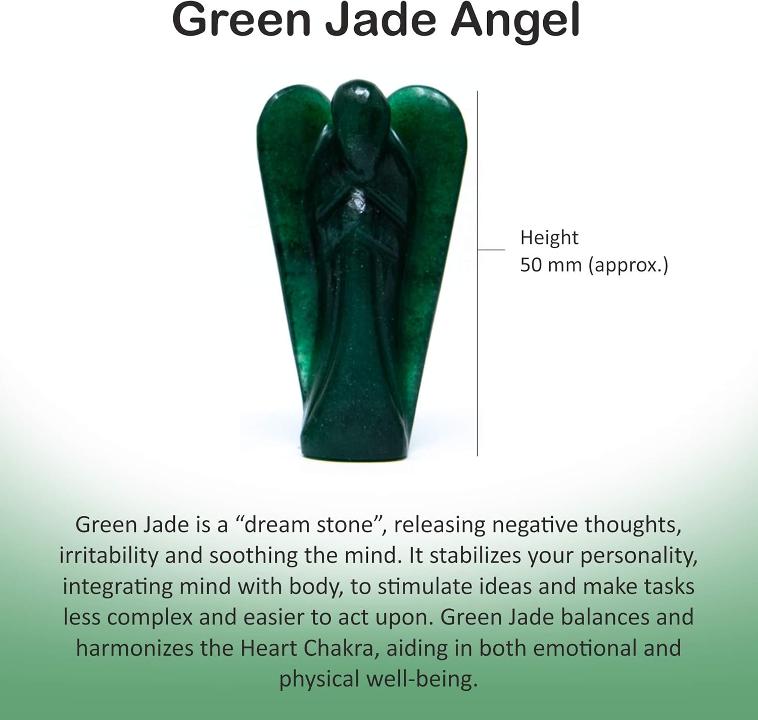 Wonder Care Pocket Guardian Angel Crystal Natural Gemstone Reiki Healing Energy Carved Statue Chakra Balance Meditation Aesthetic 1.5-2 Inch Pack of 2