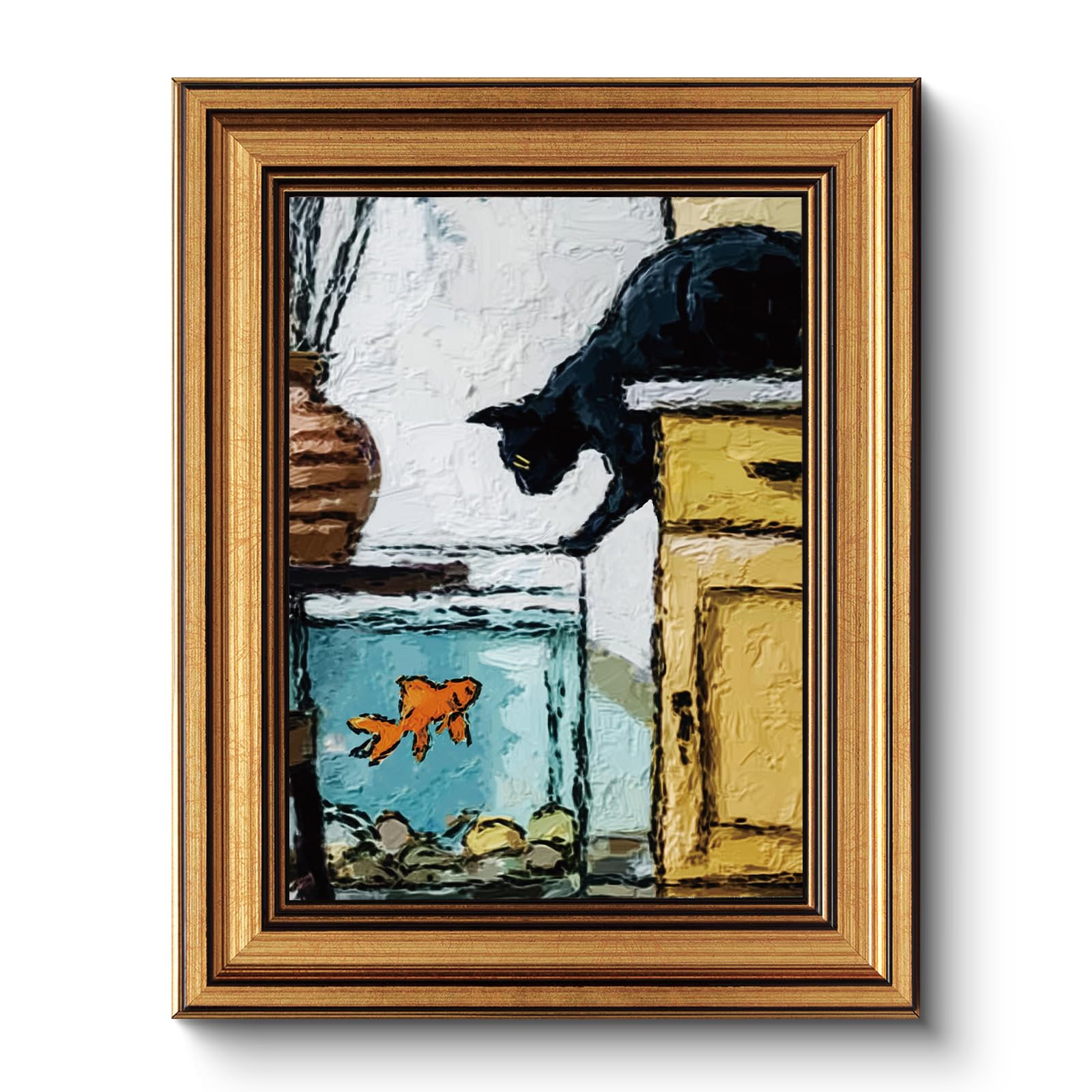 Vintage Sacred Heart of Jesus Christ Canvas Gold Framed Wall Art, 12x16 Inch Religious Oil Painting Artwork, Christian Art Print for Home Living Room Spiritual Spaces Decor