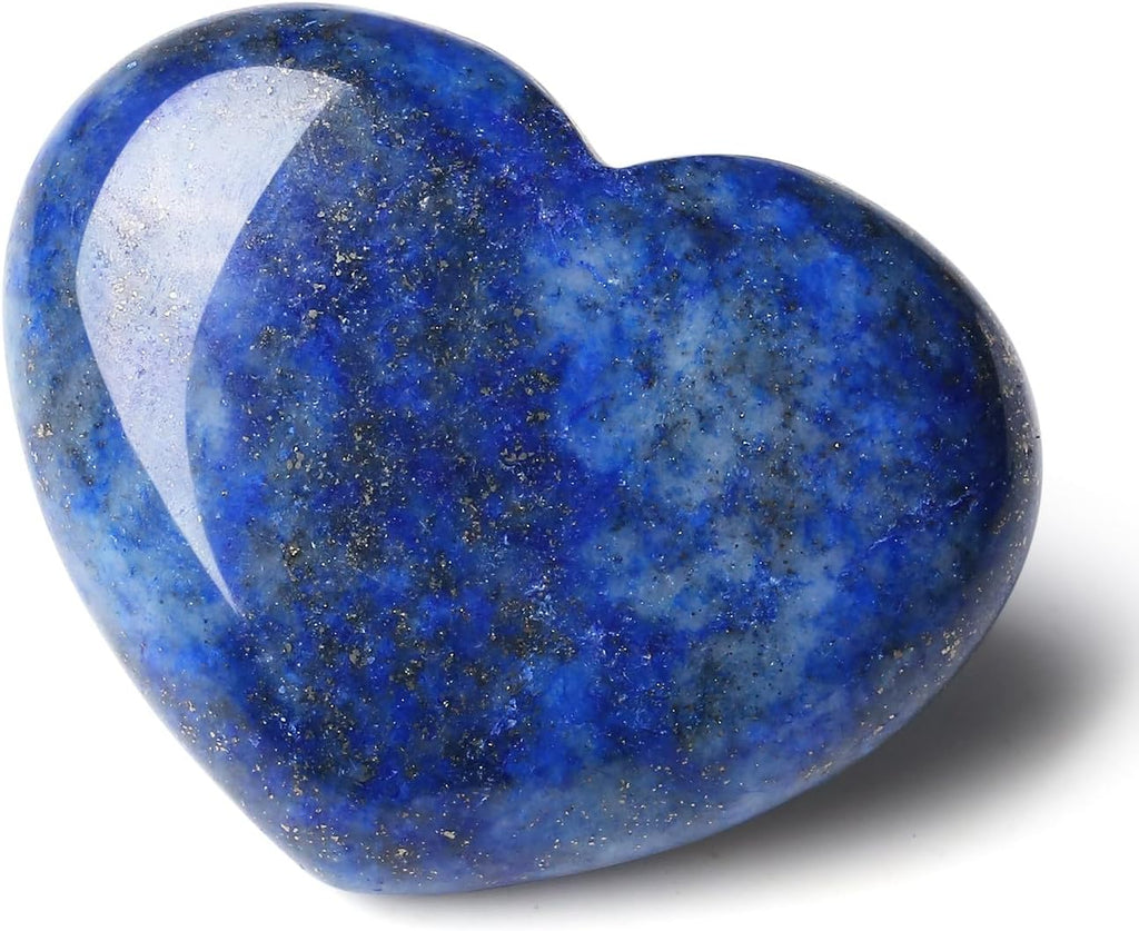 45 mm Groß Lapislazuli Herz Kristalle Edelsteine Geschenke für Frauen, Reiki Heilsteine Handschmeichler Stein für Valentinstag, Geburtstage, Jahrestag, Muttertag und Thanksgiving Tag