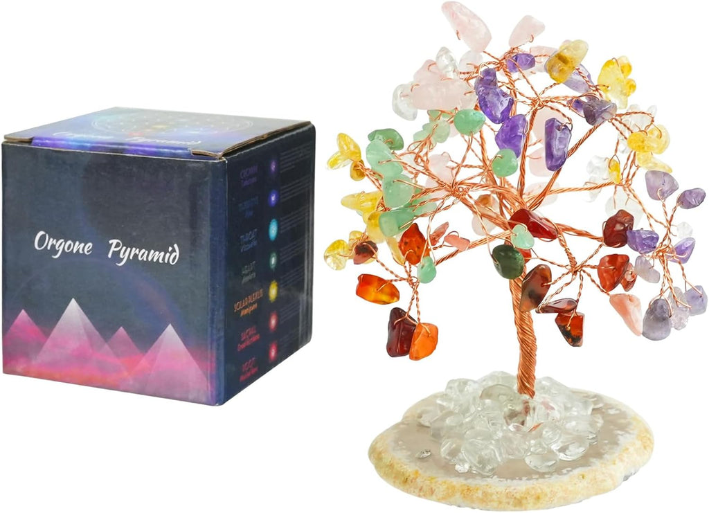 7 Chakra Baum des Lebens, Natürliche Kristalle und Heilsteine spirituelle Dekoration für Positive Energie, Edelstein Feng Shui Baum für Meditation, Home Dekorationen Heilung Geschenke