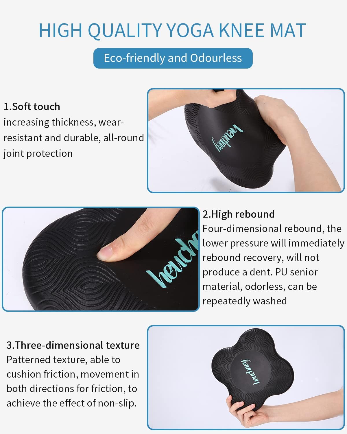 heuchaey Kniekissen Yoga 2 STK,Yoga-Knie-Pad,rutschfest Yoga Knie Padmatte,geeignet für Yoga 20 * 20cm,Pilates,Sport,Unterstützung für Knie,Handgelenke,Knöchel,Verschleißfesteschützt die Knie