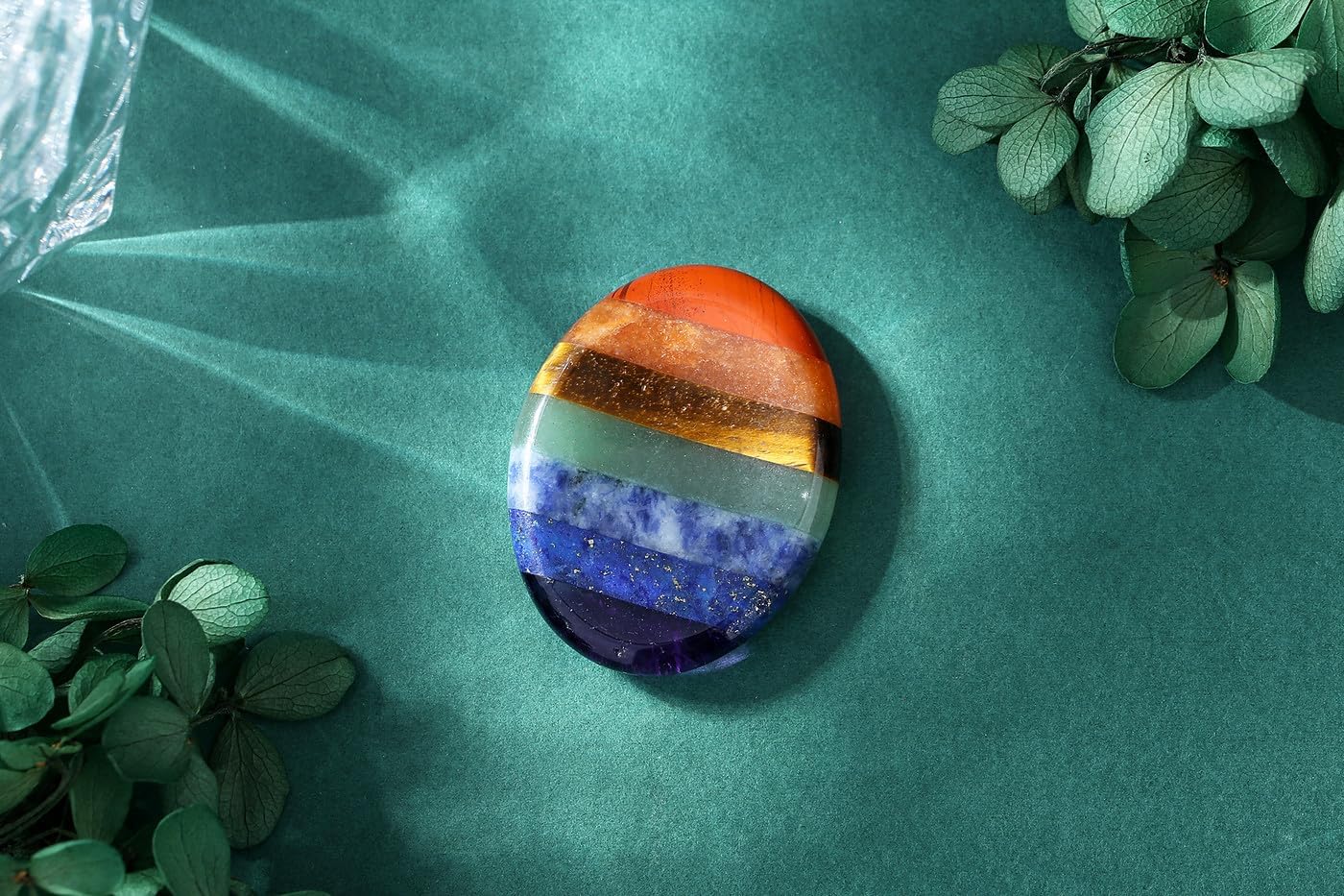 XIANNVXI Chakra Steine Kristalle Edelsteine Heilsteine Natürlich Kristall Sorgensteine Handschmeichler Daumen Poliert Oval Pocket Stein Angst Stress Relief Meditation