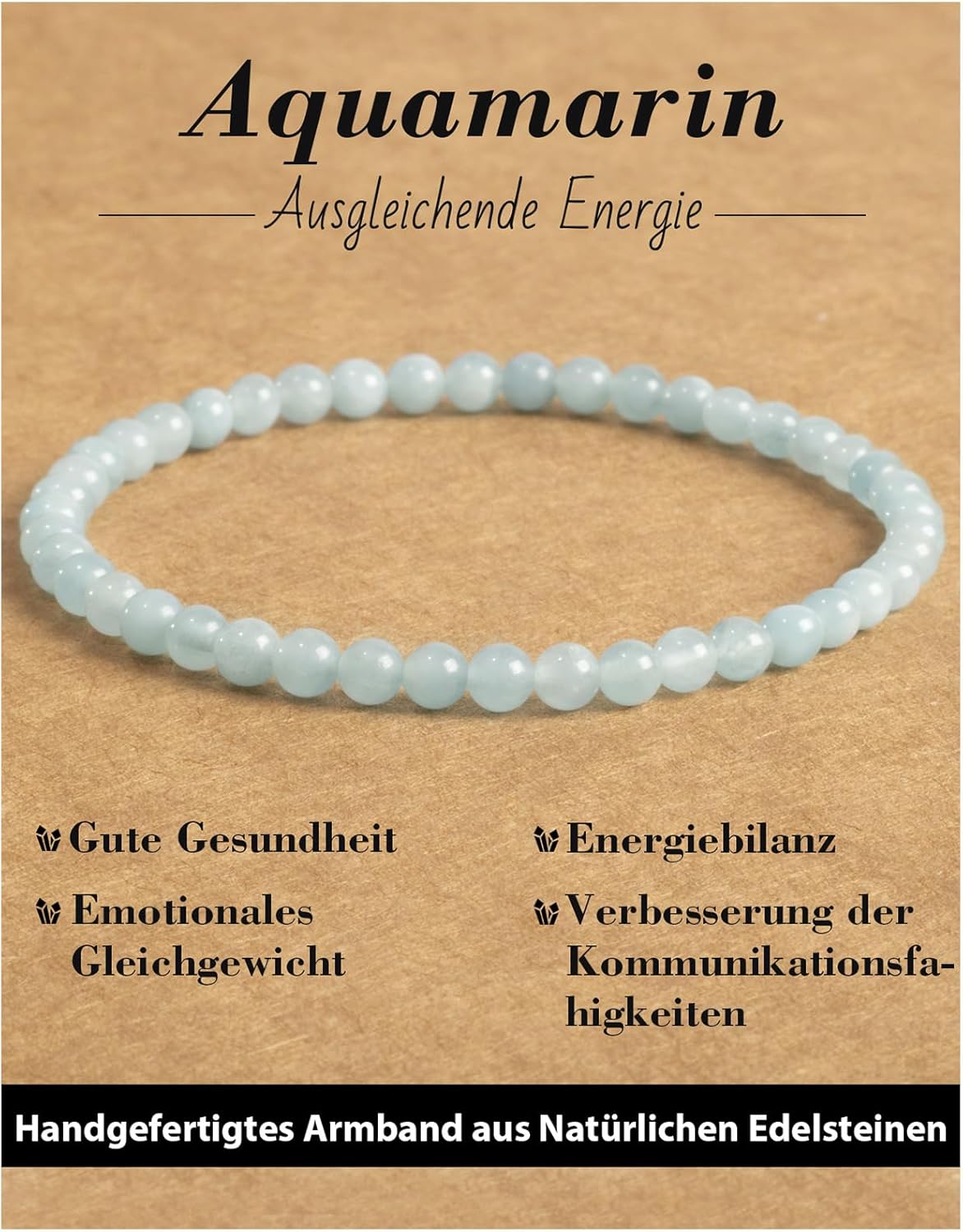 4 mm Stretch Bracelet Made of Real Natural Stone Beads, Healing Stone Bracelet, Yoga Bracelet for Women, Men, Lucky Bracelet, Friendship Bracelet, Replacement Beads Included