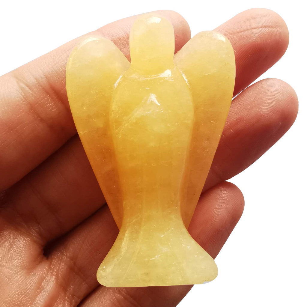 Natural Kambaba Jasper Guardian Angel Statue, Hand Carved Stone Healing Crystal Bag Figures Decoration, 5 cm