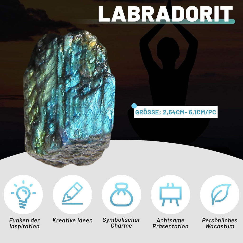 500 Grams Raw Labradorite - Natural Unpolished Crystal with Shimmer, Large Irregular Mineral Sample for Home Decoration, Collection & Craft Projects