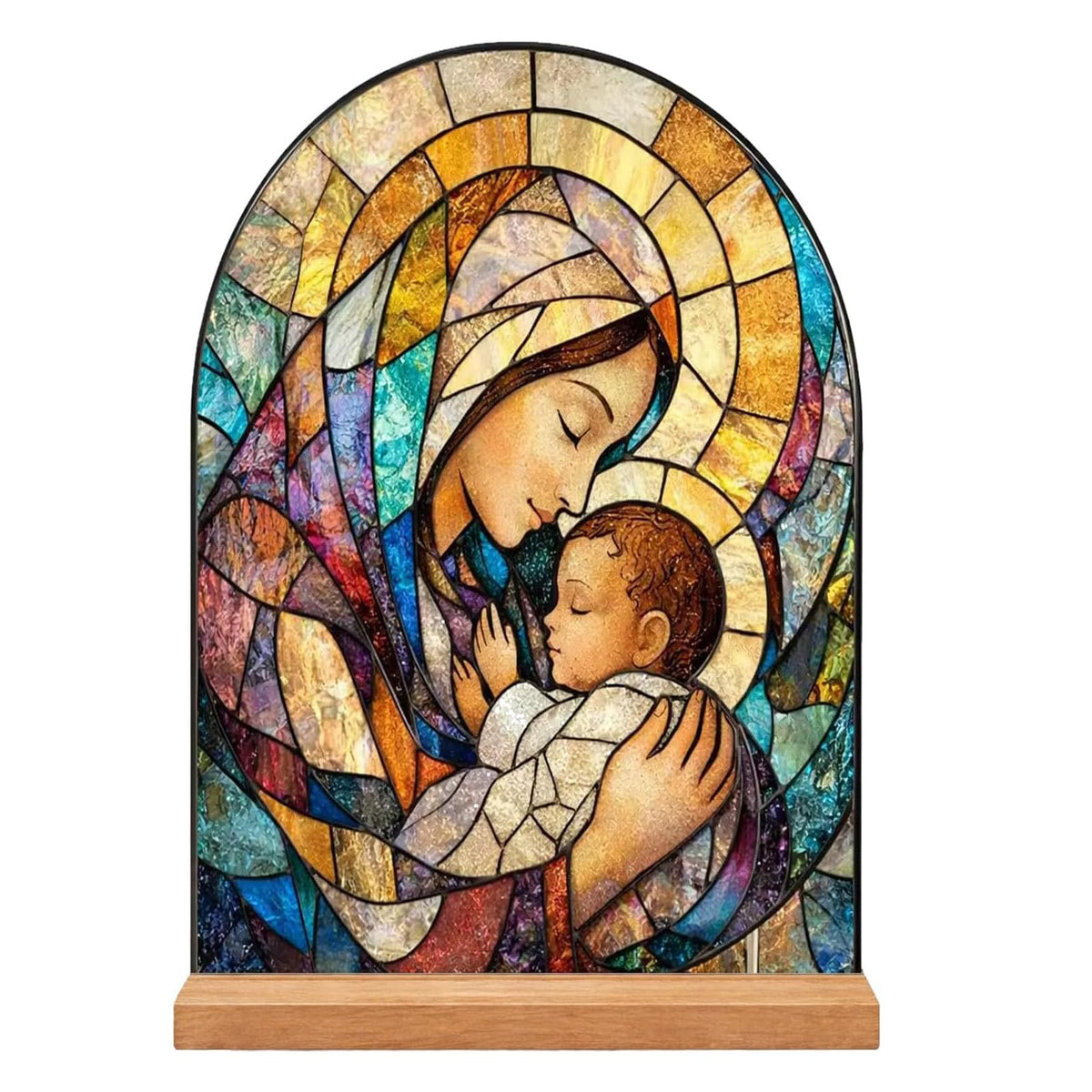TALPGOD Jesus Stand Catholic Ornament Statue – Sacred Heart of Jesus Statue Acrylic Tabletop Décor for Home Altar & Desk, Christian Gifts for Women & Men