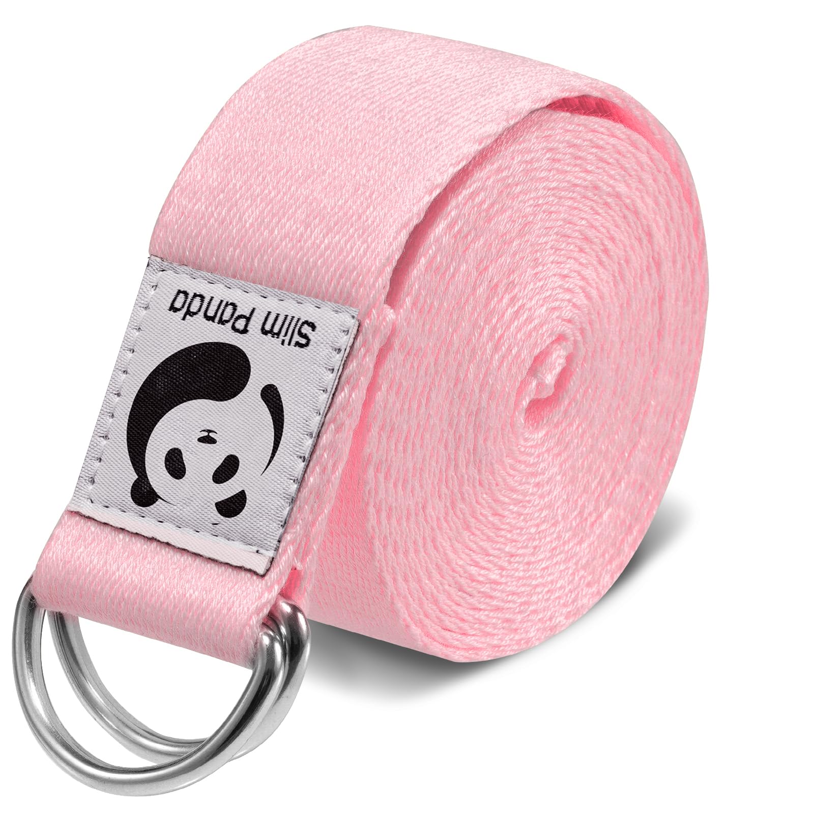 Slim Panda Yogagurt aus Baumwolle - Praktisches Zubehör für Dehnen und Fitness, Band Mit Schiebeschnalle aus Metall für Anfänger & Fortgeschrittene, Mehrere Farben (180/250cm)