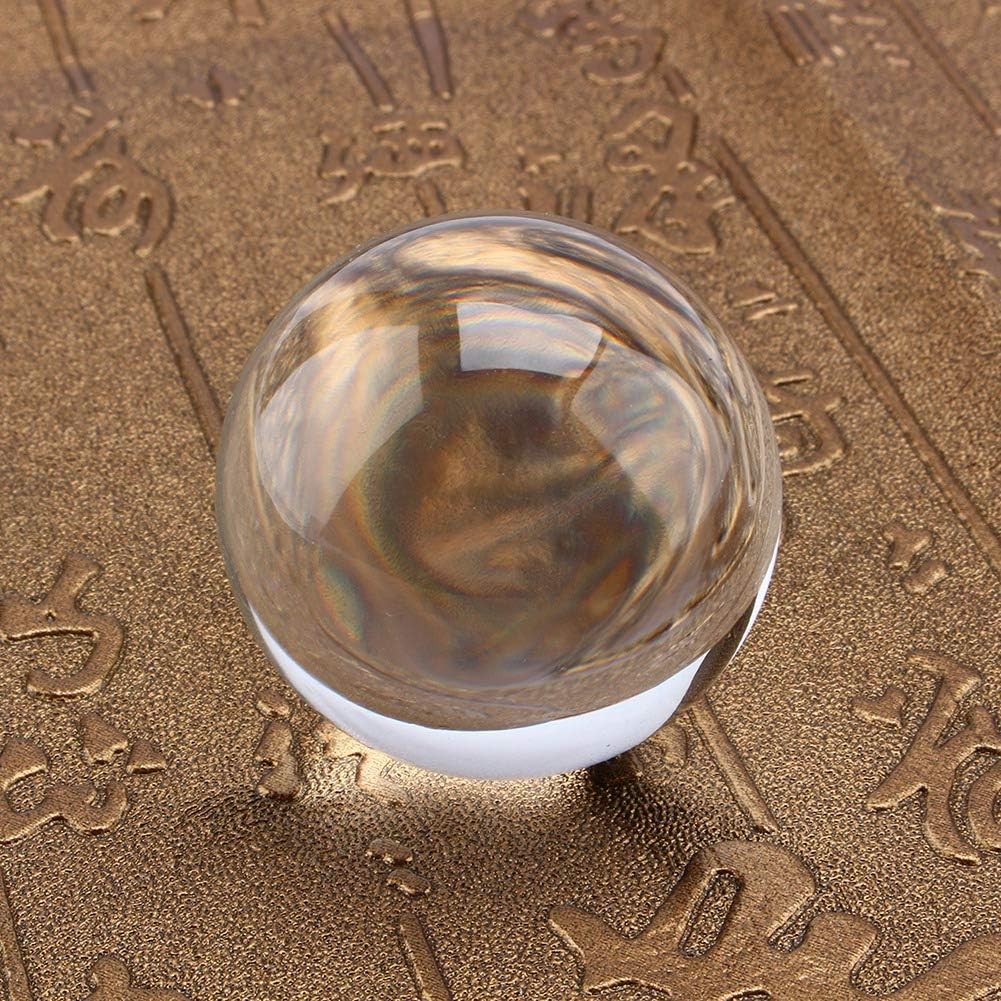 Outbit Klare Kristallkugel 40mm natürlicher Quarz klarer magischer Kristall Heilung Ball mit Stand Base für Yoga Zen Meditation Home Decor