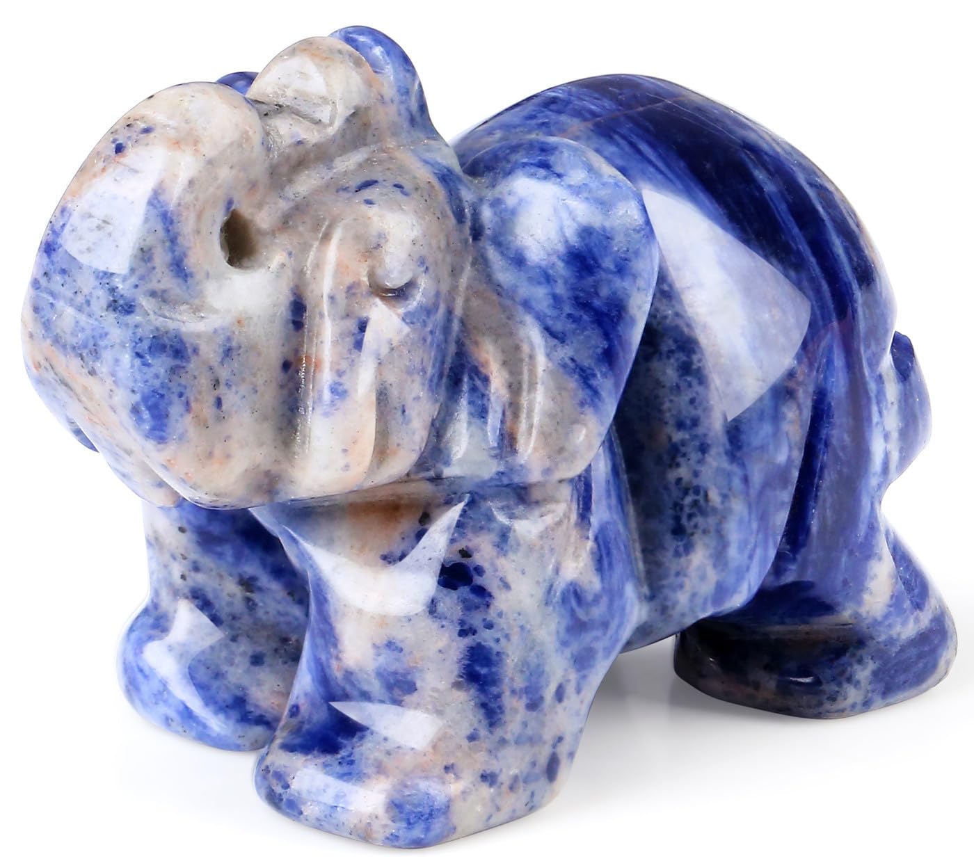 QINJIEJIE Amethyst Elephant Decor Statue Crystals Healing Stones Crystal | Pocket Figurines Cute Ivory Wedding Anniversary Sculpture Gemstones Home Office Desk Purple Decor Elephant Gifts for Women