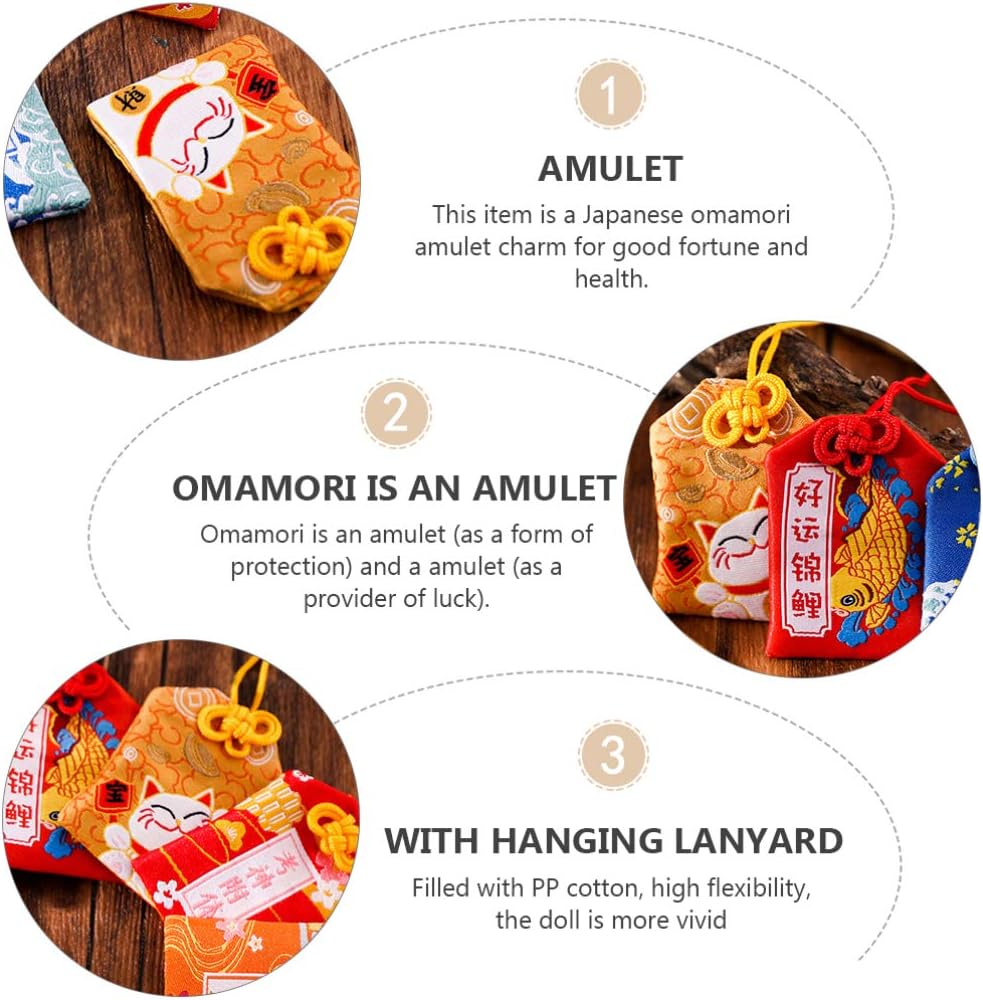 Garneck Japanischen Omamori Reichtum Gute Luck Charms Schrein Glück Amulett für Liebe Bildung Reichtum Gesundheit Gelb
