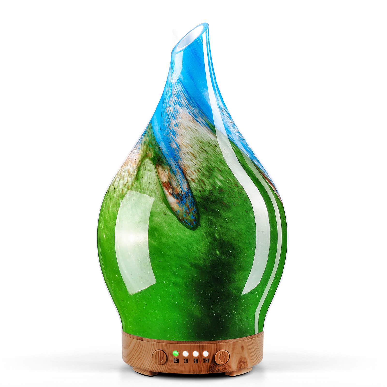 Porseme Aroma Diffuser Luftbefeuchter 150ml,Handgeblasen 3D Luftbefeuchter Ultraschall Leise 7 farbwechselnde LEDs Raumbefeuchter BPA Frei für Wohnung Yoga SPA mit Timer (Rose Gold)