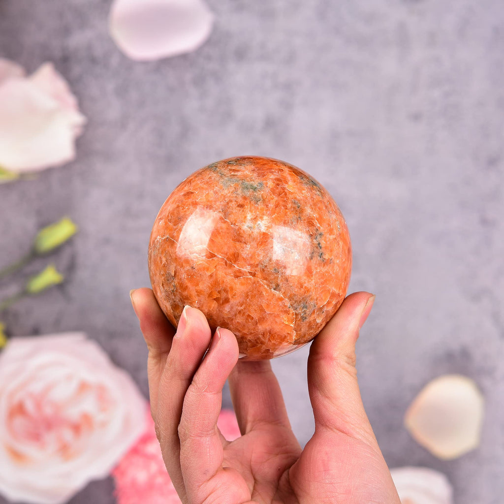 JIC Gem Large Crystal Ball with Stand Pietersite Crystal Ball Gemstone Decorative Ball for Home Decoration Altar Reiki Feng Shui Crystal Gift 80-90mm