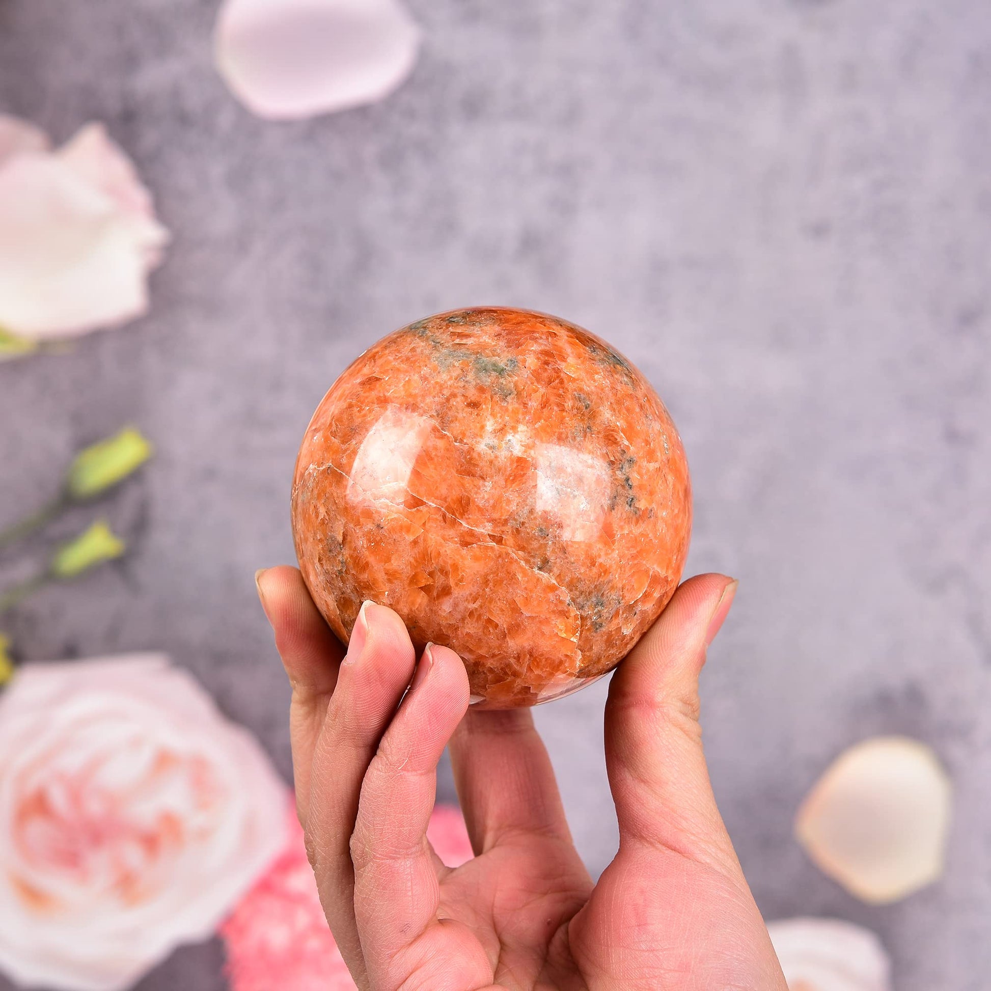 JIC Gem Large Crystal Ball with Stand Pietersite Crystal Ball Gemstone Decorative Ball for Home Decoration Altar Reiki Feng Shui Crystal Gift 80-90mm