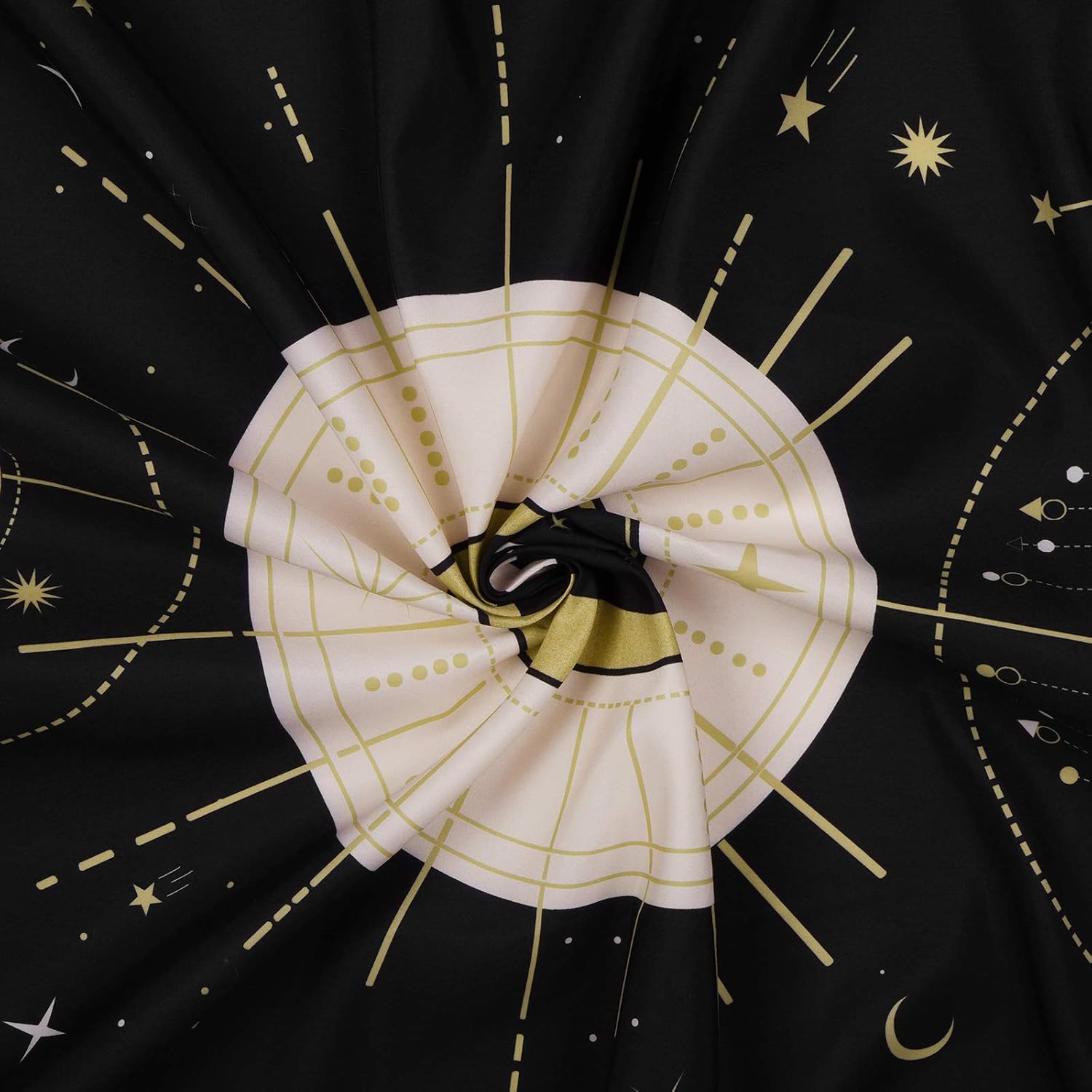 Yugarlibi Mondphasen Wandteppich Mysteriöser Konstellation Sternenhimmel Tarotkarten Wandbehang Ästhetische Retro Astrologie Wandkunst für Schlafzimmer Wohnzimmer Schwarz 150x130cm
