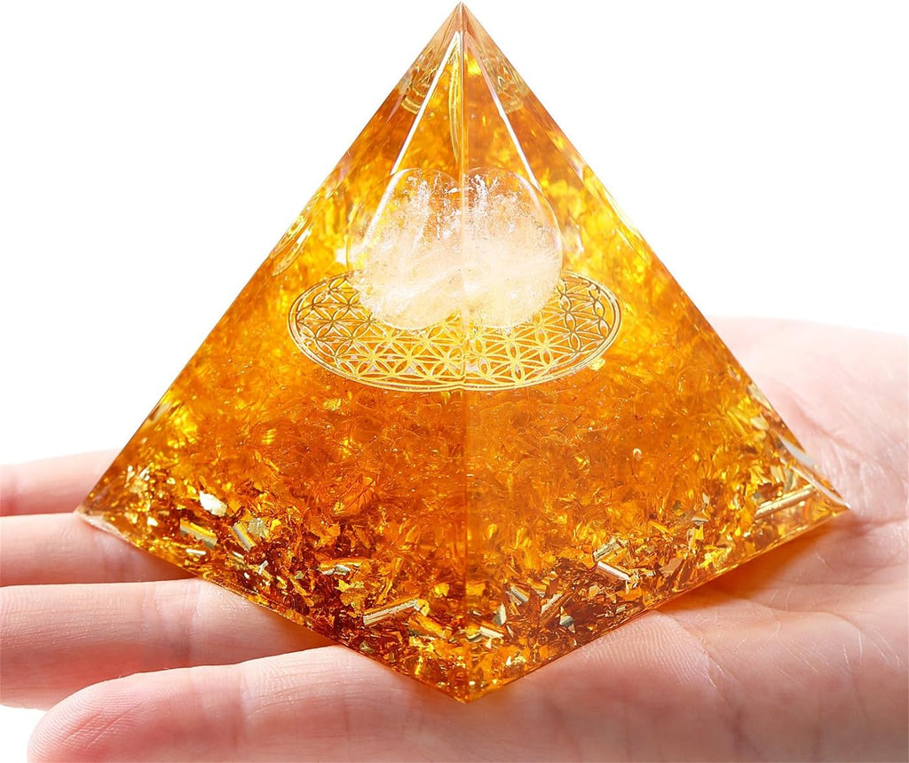 XIANNVXI Citrine Pyramid Gemstones Large Citrine Stone Crystal Natural Healing Crystals Yellow Pyramids Reiki Esoteric Gifts 2.4 Inches