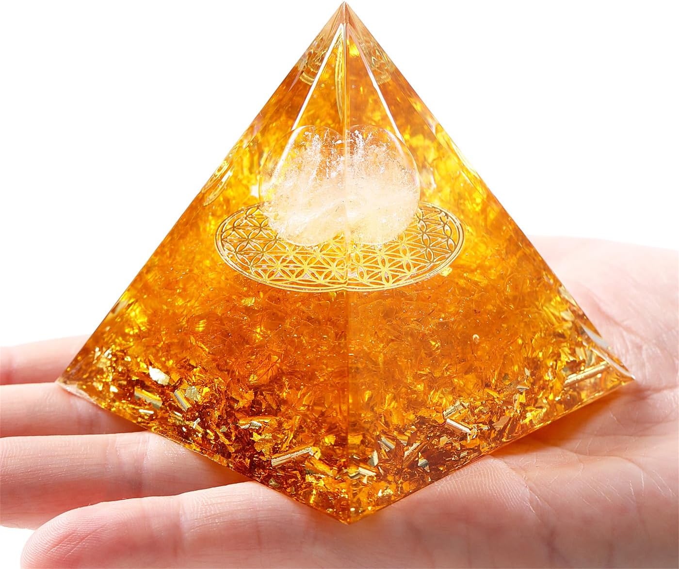 XIANNVXI Citrine Pyramid Gemstones Large Citrine Stone Crystal Natural Healing Crystals Yellow Pyramids Reiki Esoteric Gifts 2.4 Inches