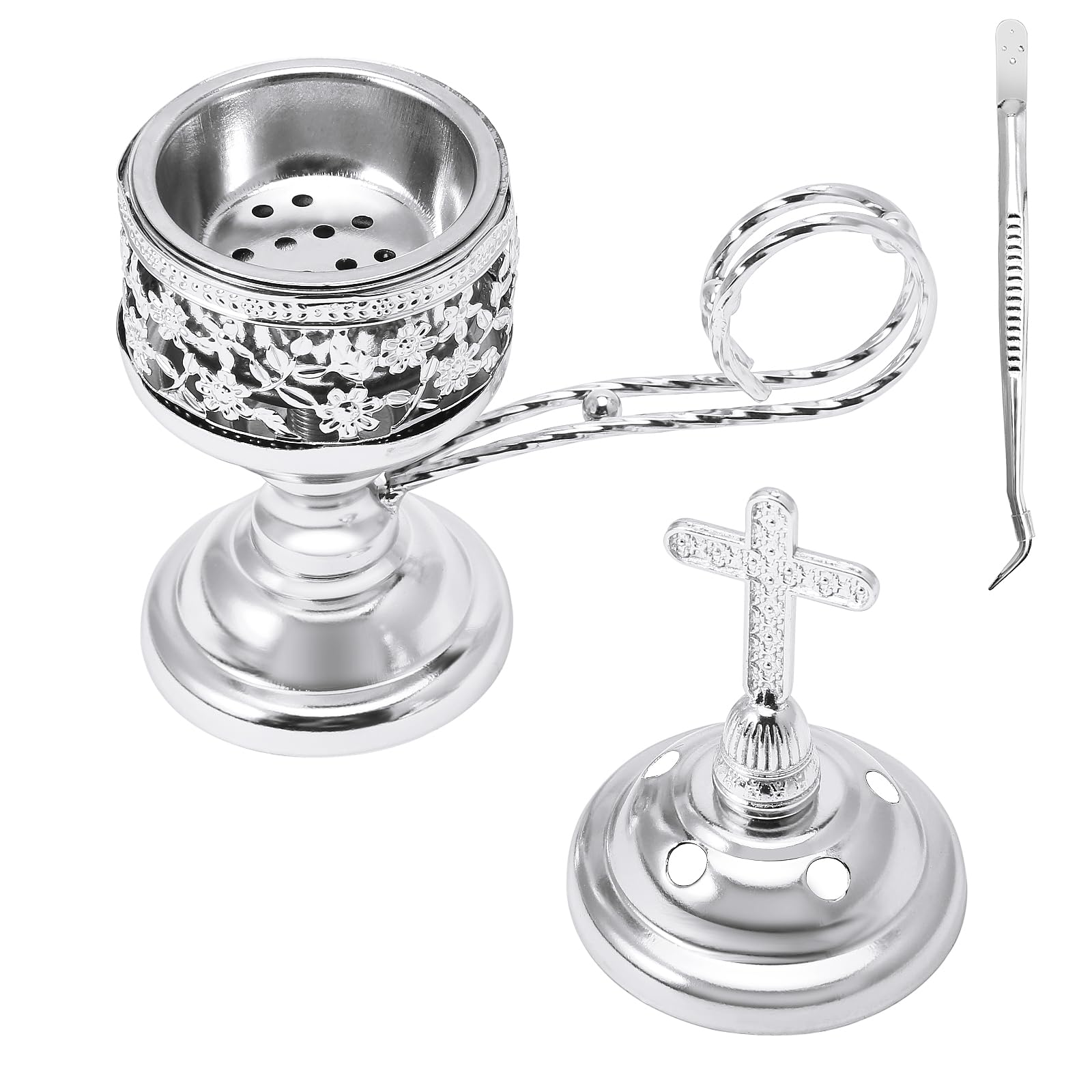 Yawlsow Räuchergefäß, Weihrauchkohle Räucherstäbchenständer, Bakhoor Räuchergefäß Halter, ideal für Aromatherapie, Yoga und Spa, Haus und christliche Kirche Räuchergefäß, (Gold), ATX0005-6