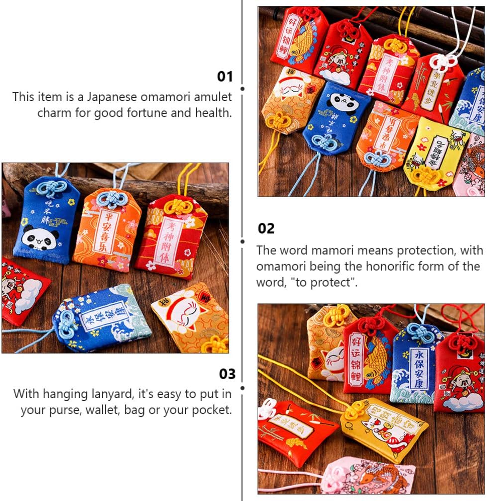 Garneck Japanischen Omamori Reichtum Gute Luck Charms Schrein Glück Amulett für Liebe Bildung Reichtum Gesundheit Gelb